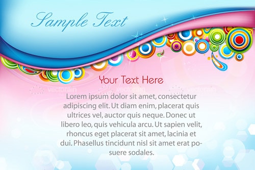 Abstract Illustrated Pink and Blue Card Background with Sample Text